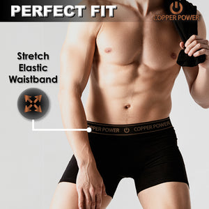 Copper Power Performance Men’s Boxer Brief – 6 Pc Pack, Men’s Underwear Boxer Briefs, Soft & Comfortable Waistband, Anti-Chafing
