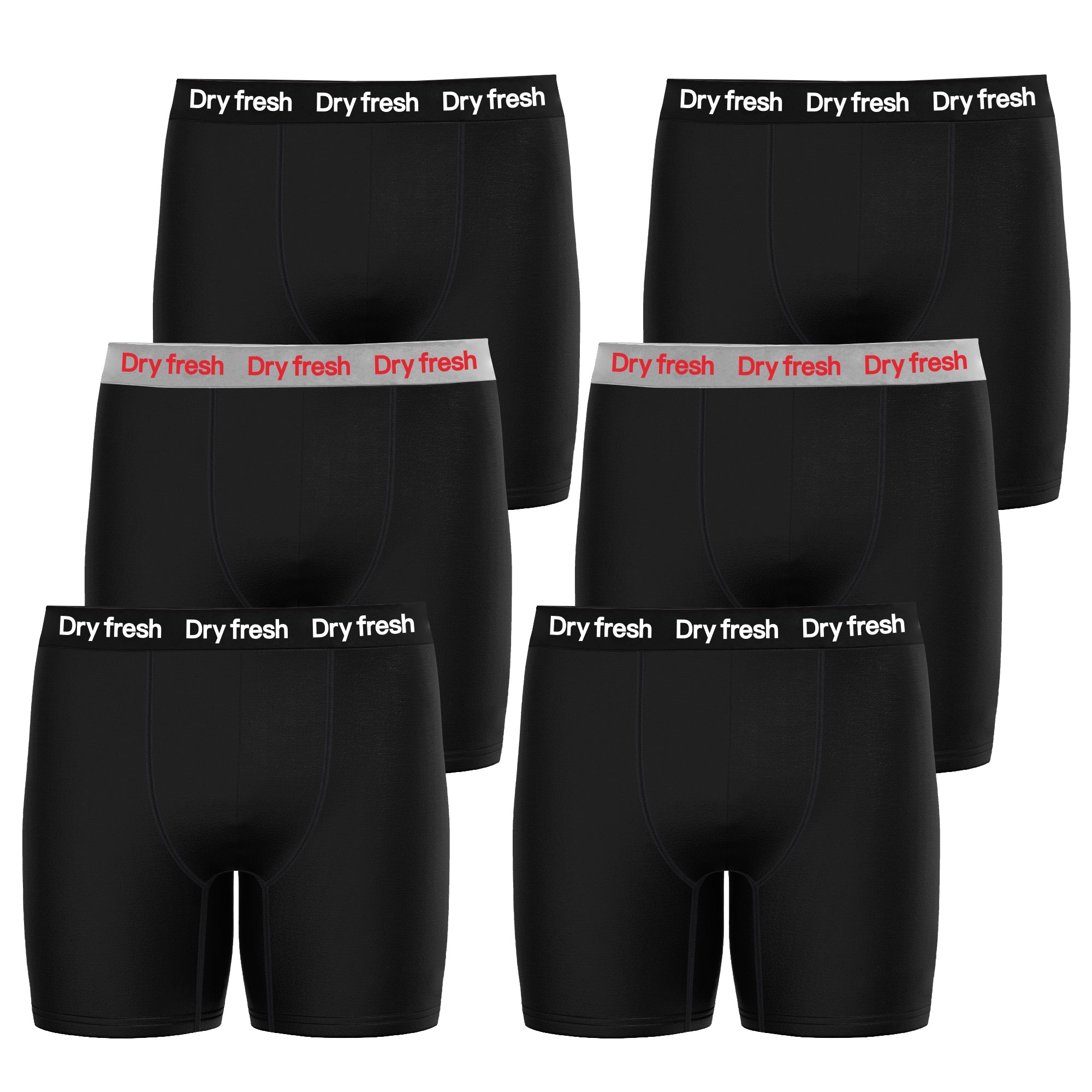 Dry Fresh Essential Cotton Men’s Boxer Brief – 6 Pc Pack, Men’s Underwear Boxer Briefs, Soft & Comfortable Waistband, Anti-Chafing