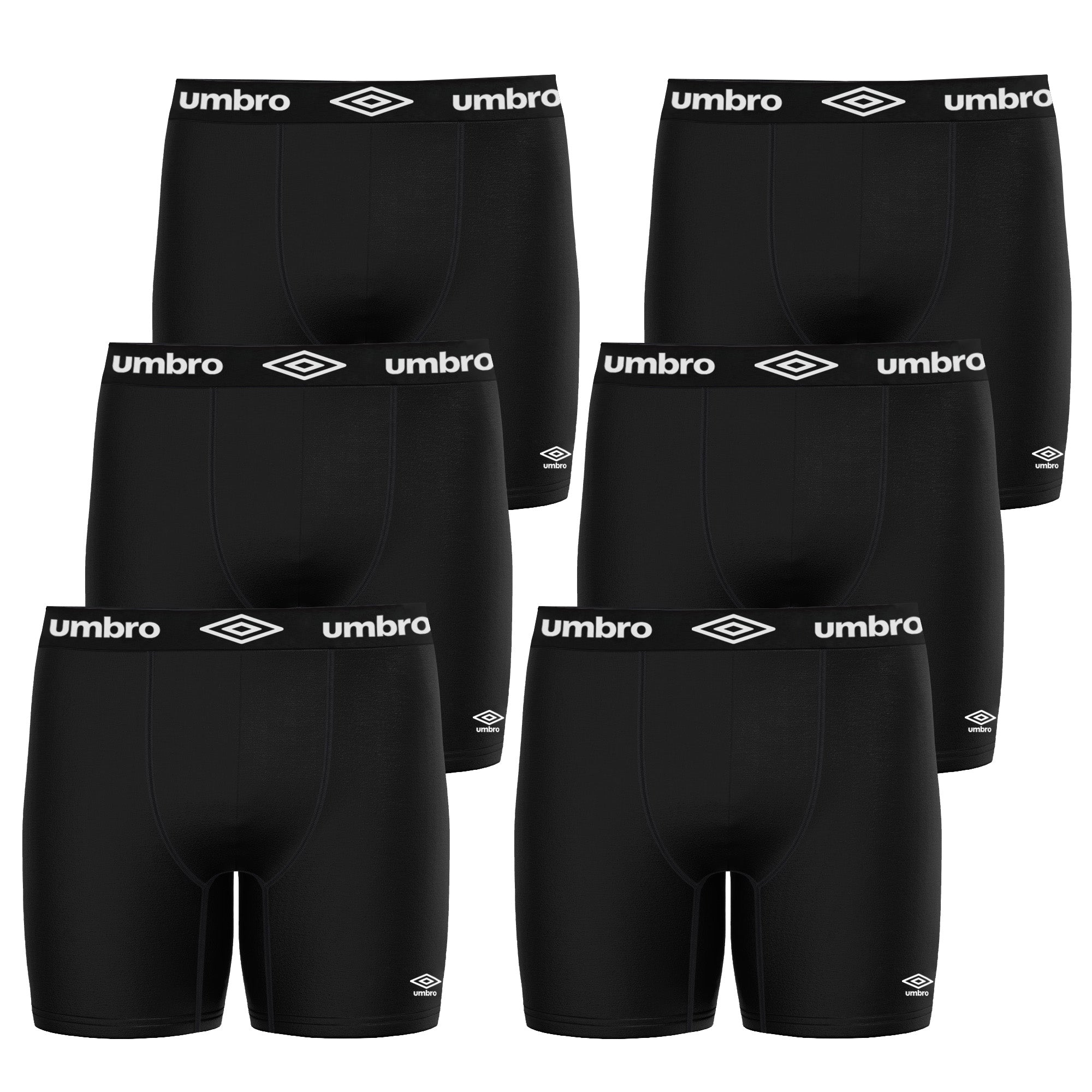 Umbro Men’s Boxer Brief – 6 Pc Pack, Cotton Underwear Boxer Briefs, Soft & Comfortable Waistband, Anti-Chafing