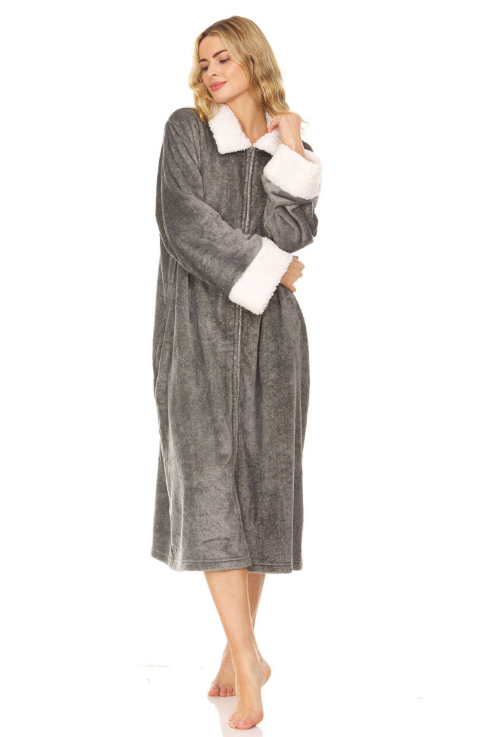 ISOTONER Ladies Zip Up Plush Robe – Brandworks NY