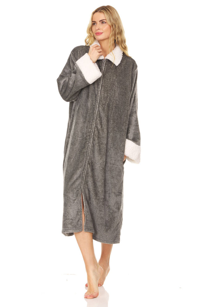 ISOTONER Ladies Zip Up Plush Robe – Brandworks NY