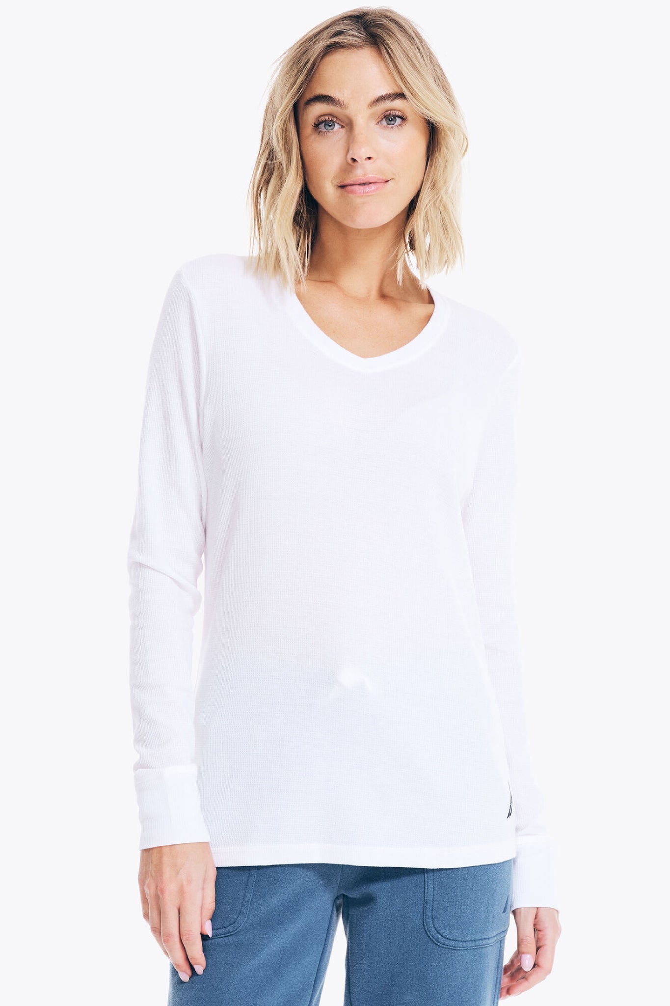 NAUTICA Women's Thermal Long Sleeve V-Neck