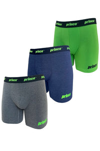 PRINCE Men's 3 Pack Athletic Stretch Boxer Briefs