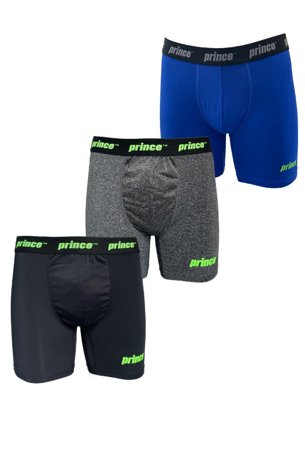 PRINCE Men's 3 Pack Performance Boxer Briefs