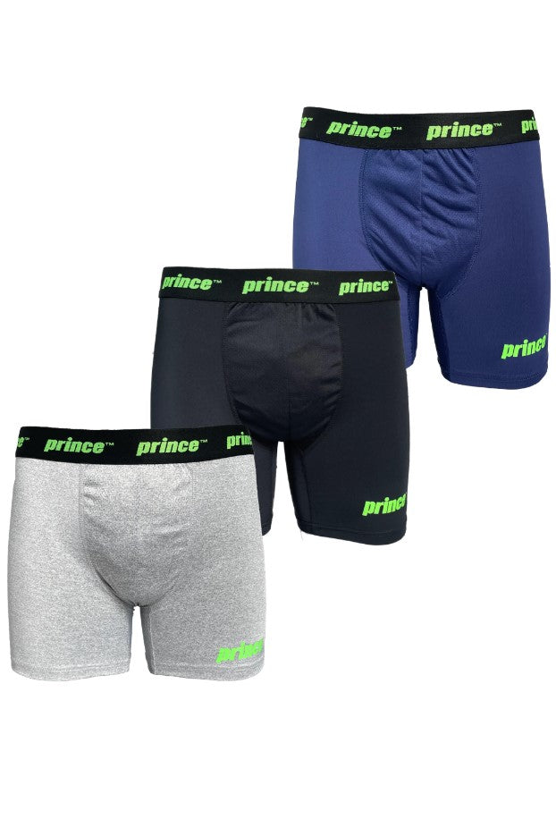 PRINCE Men's 3 Pack Performance Boxer Briefs
