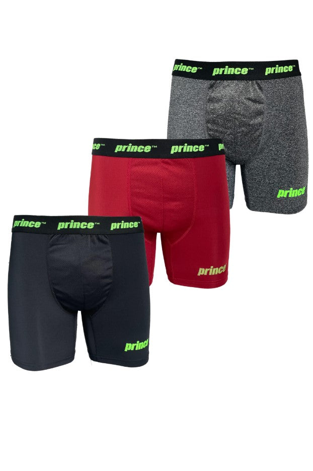 PRINCE Men's 3 Pack Performance Boxer Briefs